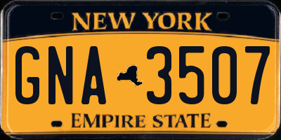 NY license plate GNA3507