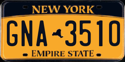 NY license plate GNA3510