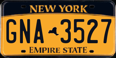NY license plate GNA3527