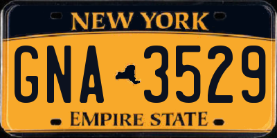 NY license plate GNA3529