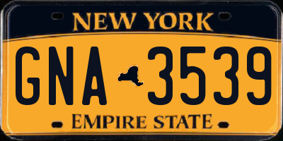 NY license plate GNA3539