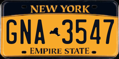 NY license plate GNA3547