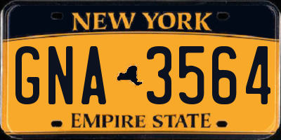 NY license plate GNA3564