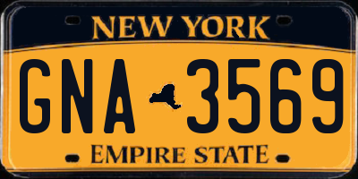 NY license plate GNA3569