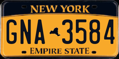 NY license plate GNA3584