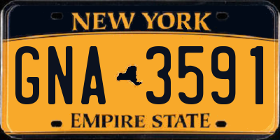 NY license plate GNA3591