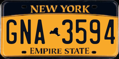 NY license plate GNA3594