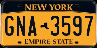 NY license plate GNA3597