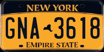 NY license plate GNA3618