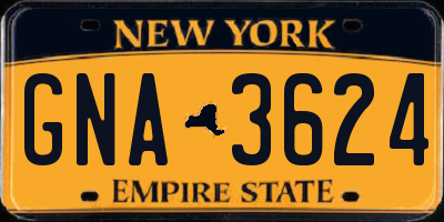 NY license plate GNA3624