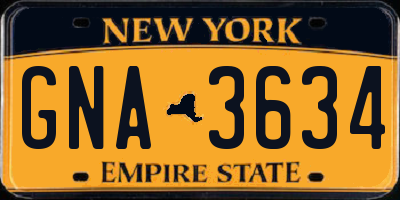 NY license plate GNA3634