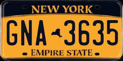 NY license plate GNA3635