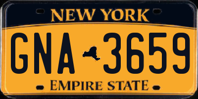NY license plate GNA3659