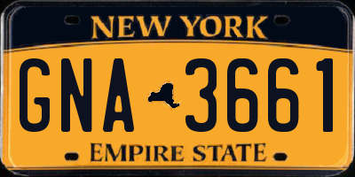 NY license plate GNA3661