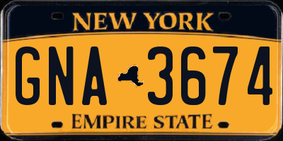 NY license plate GNA3674