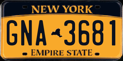 NY license plate GNA3681