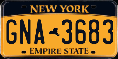 NY license plate GNA3683