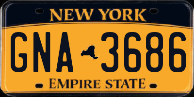 NY license plate GNA3686
