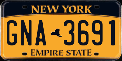NY license plate GNA3691
