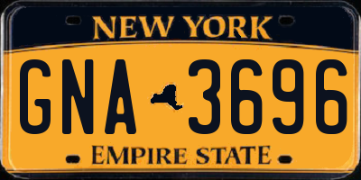 NY license plate GNA3696