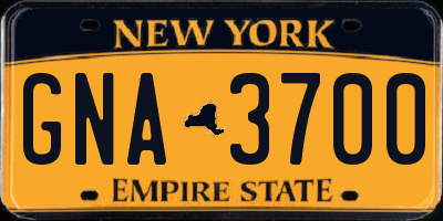 NY license plate GNA3700