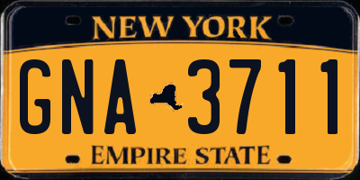 NY license plate GNA3711