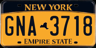 NY license plate GNA3718