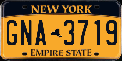 NY license plate GNA3719