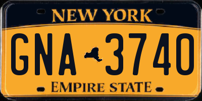 NY license plate GNA3740