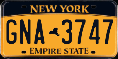 NY license plate GNA3747