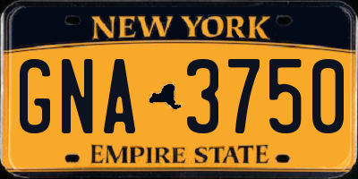 NY license plate GNA3750