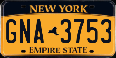 NY license plate GNA3753