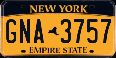 NY license plate GNA3757