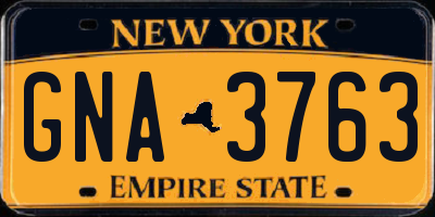NY license plate GNA3763