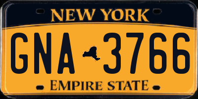 NY license plate GNA3766