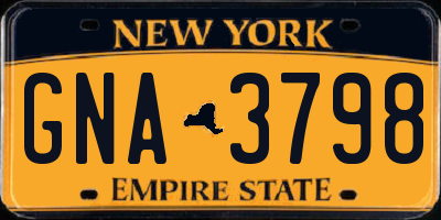 NY license plate GNA3798