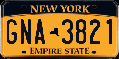NY license plate GNA3821