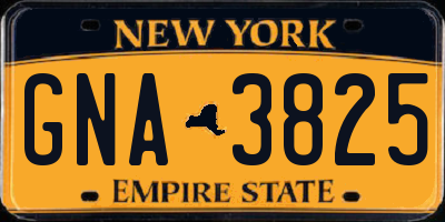 NY license plate GNA3825