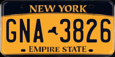 NY license plate GNA3826
