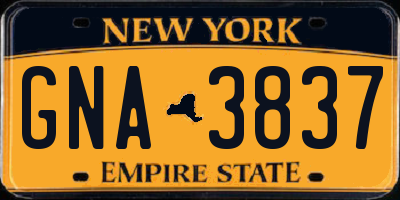NY license plate GNA3837