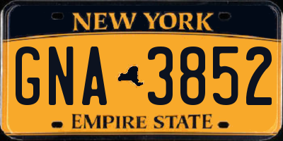 NY license plate GNA3852