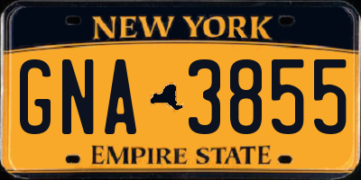 NY license plate GNA3855