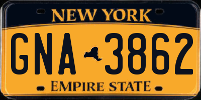 NY license plate GNA3862