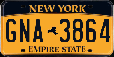 NY license plate GNA3864