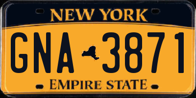 NY license plate GNA3871