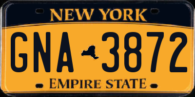 NY license plate GNA3872