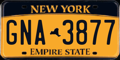 NY license plate GNA3877