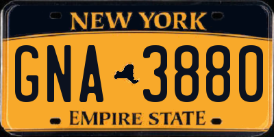 NY license plate GNA3880
