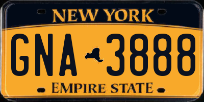 NY license plate GNA3888