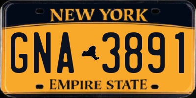 NY license plate GNA3891